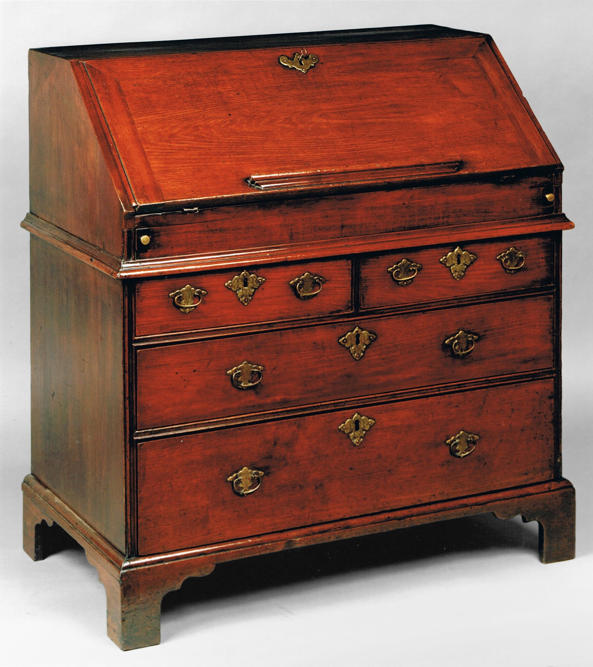 18TH CENTURY ANTIQUE ENGLISH GEORGE II VIRGINIA WALNUT BUREAU